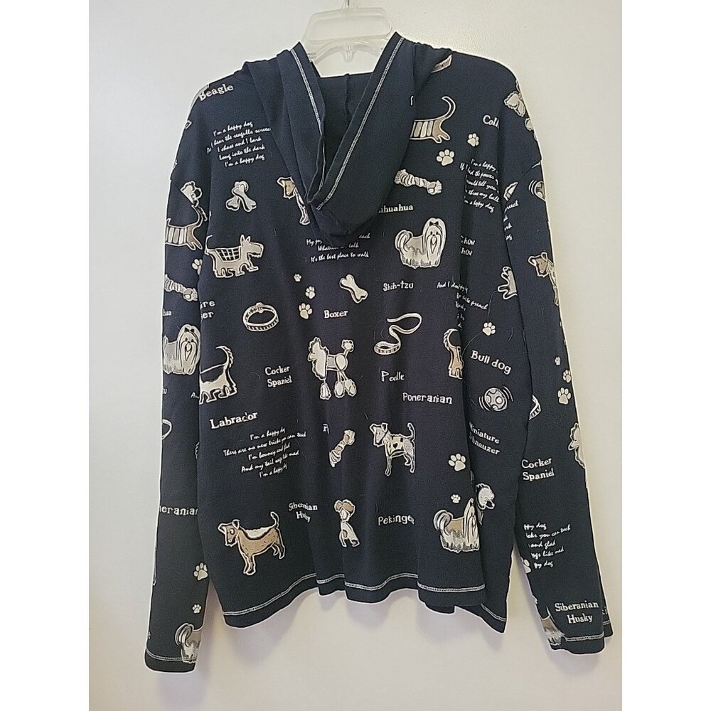 Jess and Jane Dog Town Hooded Sweatshirt Full Zip Rhinestone Black 3X - Picture 6 of 8